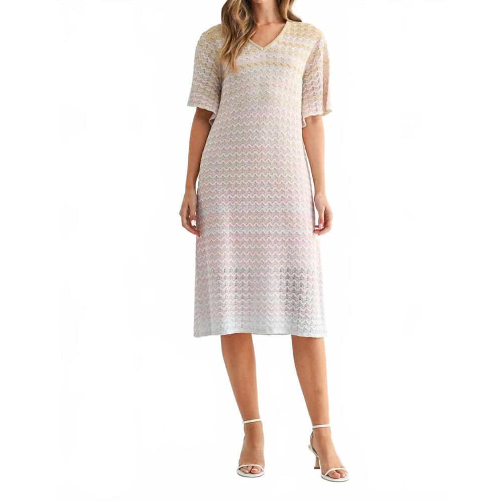 NEW JOH steve lightweight knit midi dress in pink